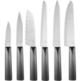 thumbnail image 1 of MasterChef Japanese Knife Set of 6 Kitchen Knives (Chef, Utility, Paring, Boning, Bread & Santoku) with Extra Sharp Stainless Steel Blades for Professional Cutting & Chopping, Stylish Black Handles, 1 of 8