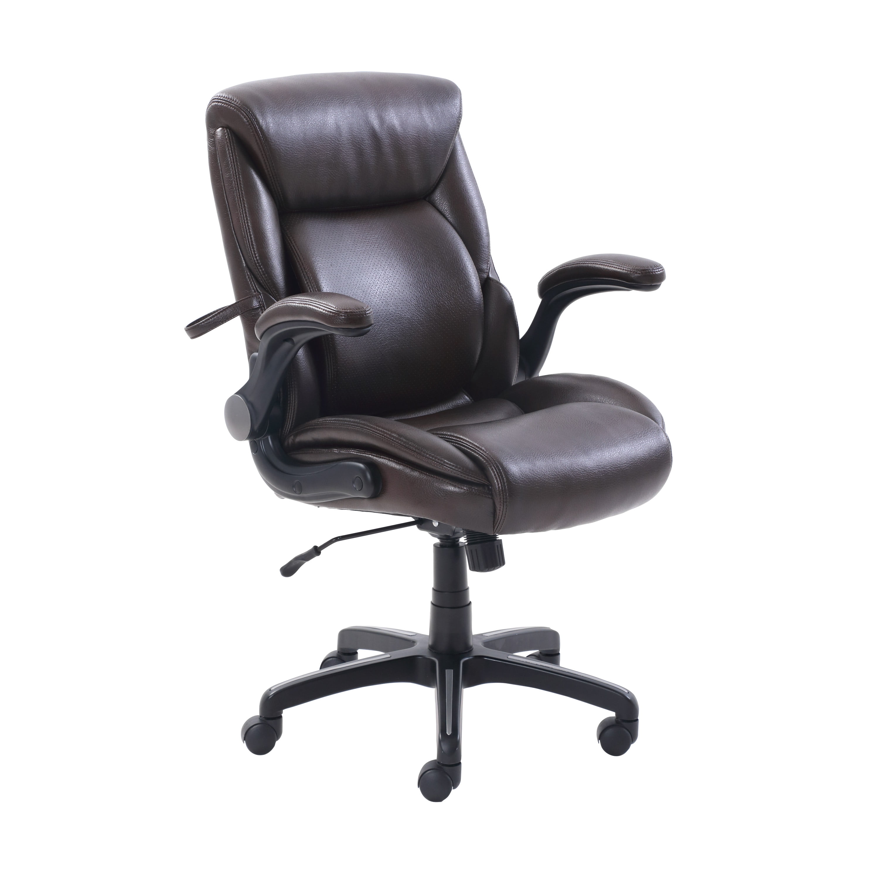 Serta Air Lumbar Bonded Leather Manager Office Chair Brown Brickseek