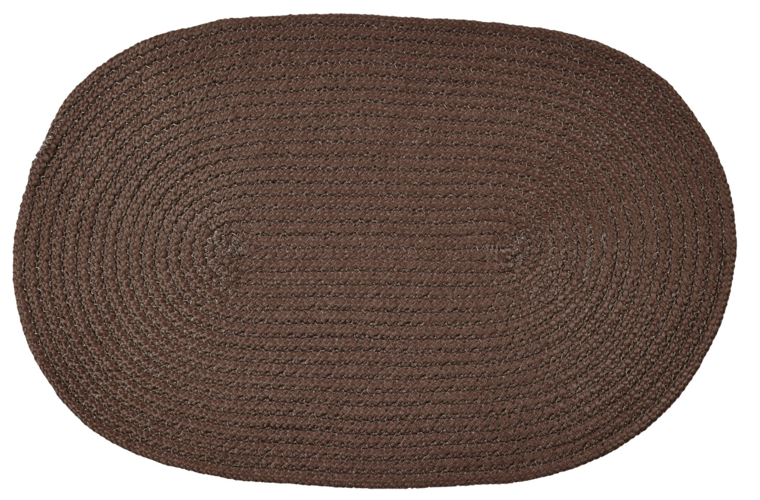 Better Trends Country Braided Rug 64" X 100" Brown Solid