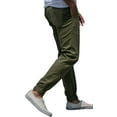 thumbnail image 2 of skylinwears men's casual jogger pants elastic waistband twill cargo trousers chino wine 38, 2 of 3