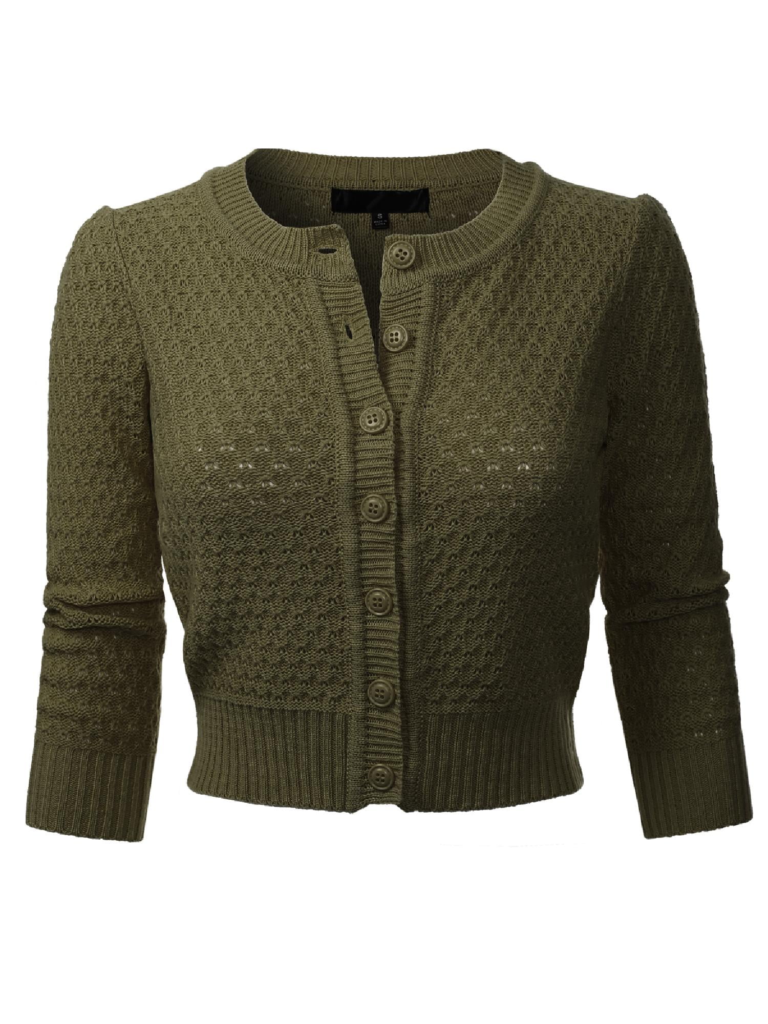 olive cropped cardigan