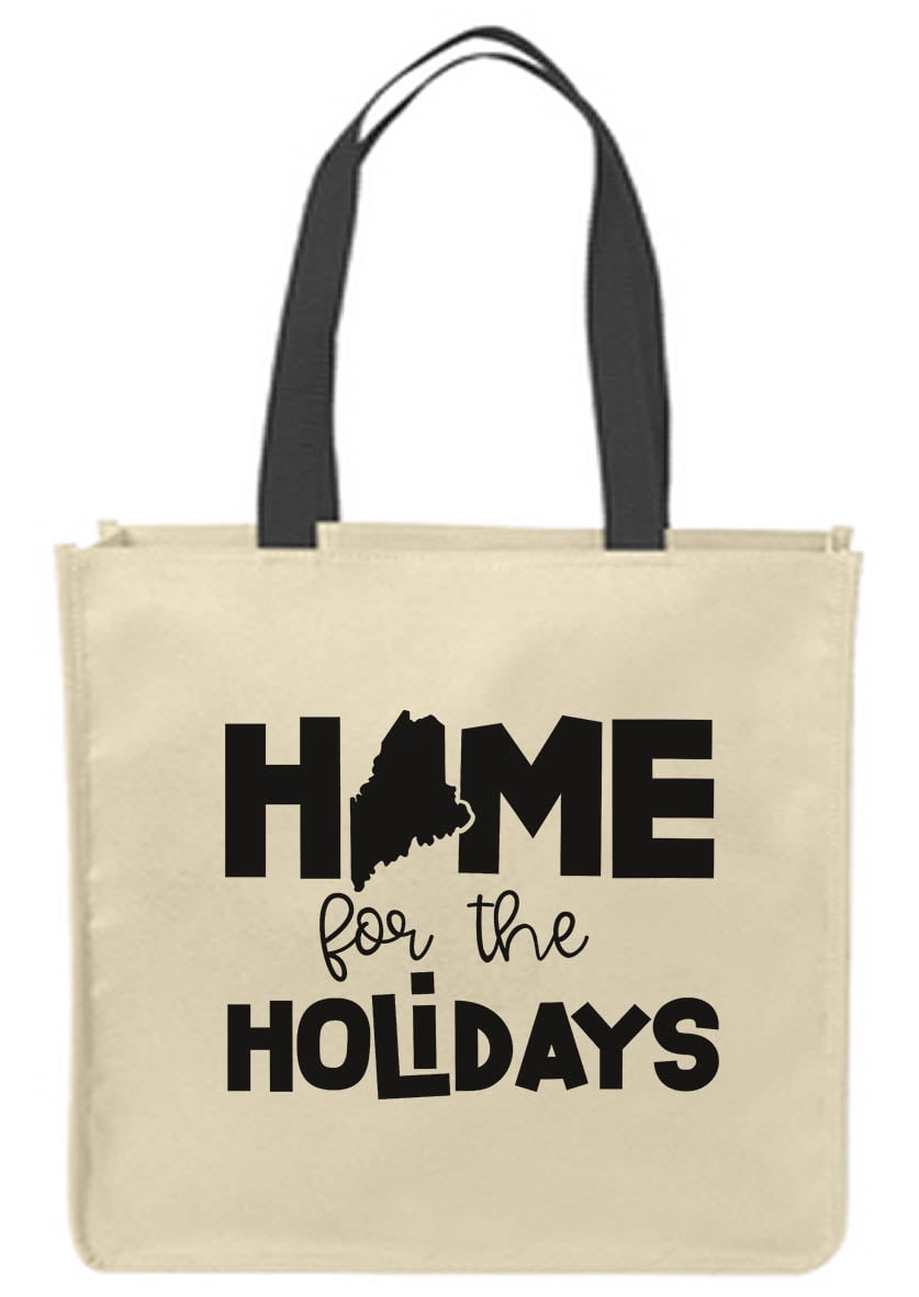 Canvas Tote Bags Home For The Holidays Maine State Hometown Christmas  Native Reusable Shopping Funny Gift Bags - Walmart.com