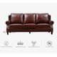 thumbnail image 5 of Leather First Layer Cowhide Solid Wood Sofa Combination Light Luxury Canape Living Room Small Apartment Classic Retro Couch My Lux Decor Round, 5 of 11