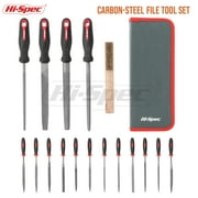 Hi-Spec 17-Piece Precision Needle File Tool Set, Half-Round, Flat, Round & Triangle for Metal, Wood Crafting