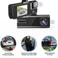 thumbnail image 5 of JilgTeok 3 Packs Dash Cam Front and Inside 1080P FHD for Cars with Infrared Night Vision 140 Degrees Wide Parking Monitor Loop Recording APP Clearance, 5 of 5