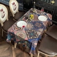 thumbnail image 5 of Multicolor Ethnic Geometric Pattern Rectangle Tablecloth 60"x120",Waterproof Polyester Rectangle Table Cloth, Wipeable Spillproof Polyester Tablecloth for Dining, Camping, Indoor and Outdoor, 5 of 6