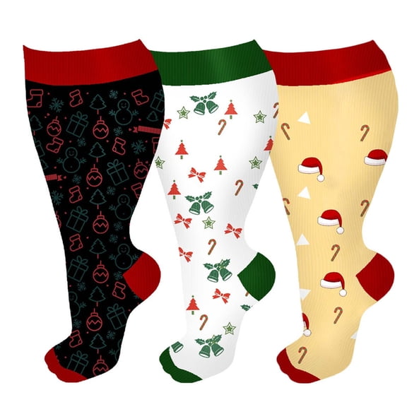 WHEANG Compression Socks Wide Calf Large Size Socks For Women & Men Extra Wide Calf Stretch Knee High Socks Support Socks For Outdoors Sports XXL 2026 Sales