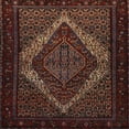 thumbnail image 1 of Ahgly Company Machine Washable Indoor Square Traditional Sepia Brown Area Rugs, 4' Square, 1 of 7