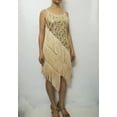 thumbnail image 3 of Fringe 1920's Cami Great Gatsby Flapper Inspired Style Fashion Dress Beige, 3 of 4