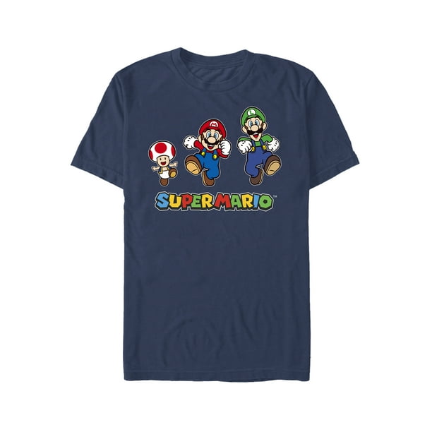 Super Mario, Men's & Big Men's Graphic Crew Neck T-Shirt, Run Super Mario, Men's & Big Men's Graphic Crew Neck T-Shirt, Run