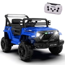 Xuanlur 12V Ride on Electric Truck Car for Kids, 12V Kids Electric Vehicles w/ Remote Control, 4 Wheel Suspension, USB, Bluetooth, Power Display, Battery Powered Ride on Toys for Boys Girls (Blue)