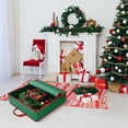 thumbnail image 4 of MaidMAX 30" Christmas Wreath Storage Container with Interior Pockets ,600D Oxford Fabric with Sturdy Zipper and Handles,Green (2 Pack), 4 of 8