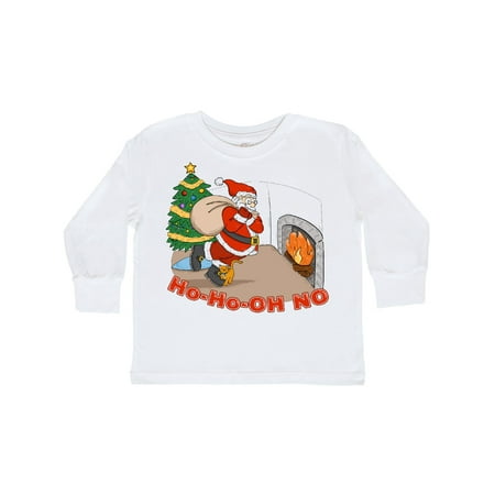 

Inktastic Ho Ho Oh No Santa with Cat Gift Toddler Boy or Toddler Girl Long Sleeve T-Shirt