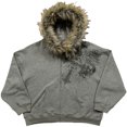 thumbnail image 4 of ZHOUCHANKIDS Hood Jacket Goth Zip Up Hoodie Oversized Graphic Sweatshirt Grunge Streetwear Fall Winter Grey S, 4 of 4