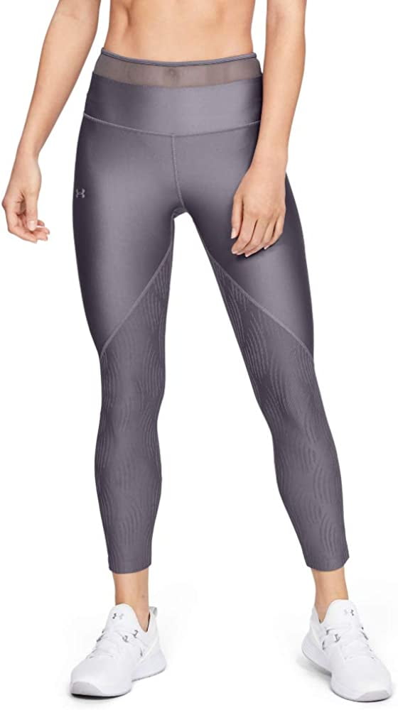 Under Armour Womens HeatGear Mesh Ankle Crop Print Tights Bottoms Pants Trousers 