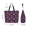 thumbnail image 5 of Honeii Skull mushroom Print Tote Bag for Women, Foldable Tote Bag Large Shoulder Bag Top Handle Handbag for Travel, Work, 5 of 8