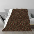 thumbnail image 1 of TEQUAN Double Layer Plush Bed Blanket, Abstract Red Roses Flowers Pattern Cozy Soft Air Conditioner Throw Blankets, 50" x 40", 1 of 7