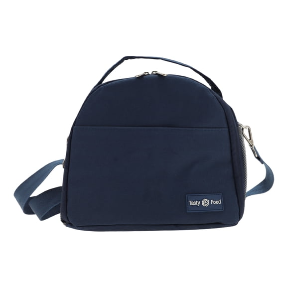 Unique Bargains 1 Pc Portable Semi-circular Lunch Tote for Work 9.45"x6.3"x8.27" Navy