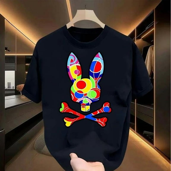 Colorful Bone Graphic Tee T-Shirt Casual Cotton Top Trendy Design Short Sleeve Round Neck Black S-5XL