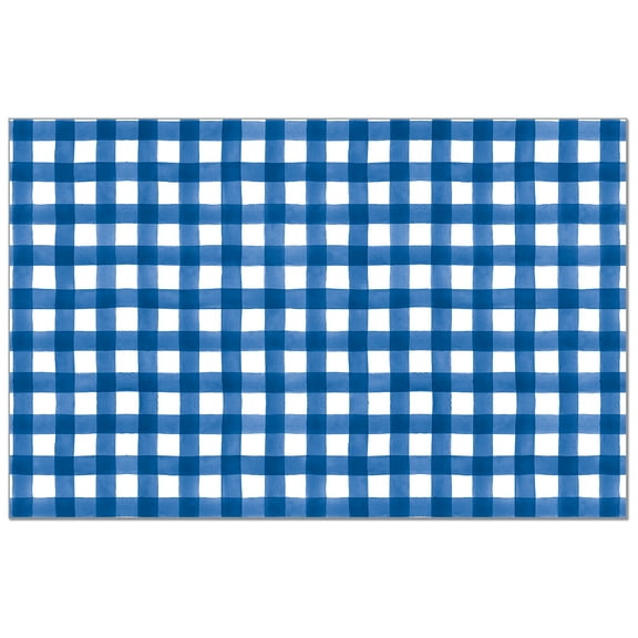 CounterArt "Blue Gingham" 24-Sheet Reusable Premium Paper Placemats