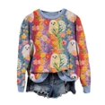 thumbnail image 1 of MKLEKYY Long Cardigan Chandail Femme Chandail en Molleton Femme Lecture Livre Chandail Tricoté Mignon Chemise Automne Col Rond Chandail, 1 of 3