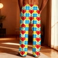 thumbnail image 4 of Ceisia Mens Pajamas Pants Valentine's Day Couple Unisex Hearts Print Plaid Lounge With Pockets Sleep Bottoms Multicolor M Gift, 4 of 9