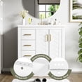 thumbnail image 3 of 30'' Bathroom Vanity with Ceramic Sink Combo,Solid Wood Frame Bathroom Storage Cabinet Freestanding Vanity Set with 3 Drawers& Soft Closing Doors, 3 of 7