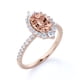thumbnail image 2 of JeenMata Anillo de Compromiso de 1,75 Uds con Halo de Morganita y Moissanita Ovalada Vintage en Oro Rosa de 18 K sobre Plata, 2 of 6