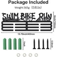 thumbnail image 2 of 1set Triathlon Medal Hanger Swim Bike Run Medal Holder with 12 Lines Sturdy Steel Award Display Holders Wall, 2 of 7