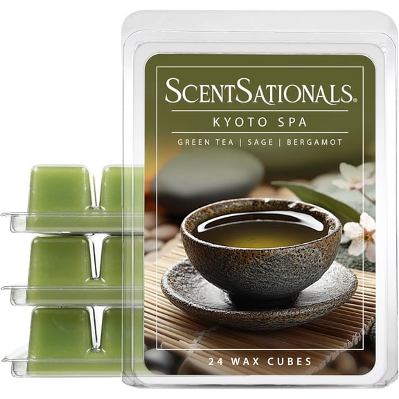 Scentsationals Wax Melts, Wax Cubes Strong Scent – Getaway Collection Kyoto Spa – Long Lasting Scented Melts for Warmer, 10oz (24-Cubes)