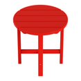 thumbnail image 5 of Garden 18" Inch Round Plastic Outdoor Patio Side Table, Red, 5 of 7