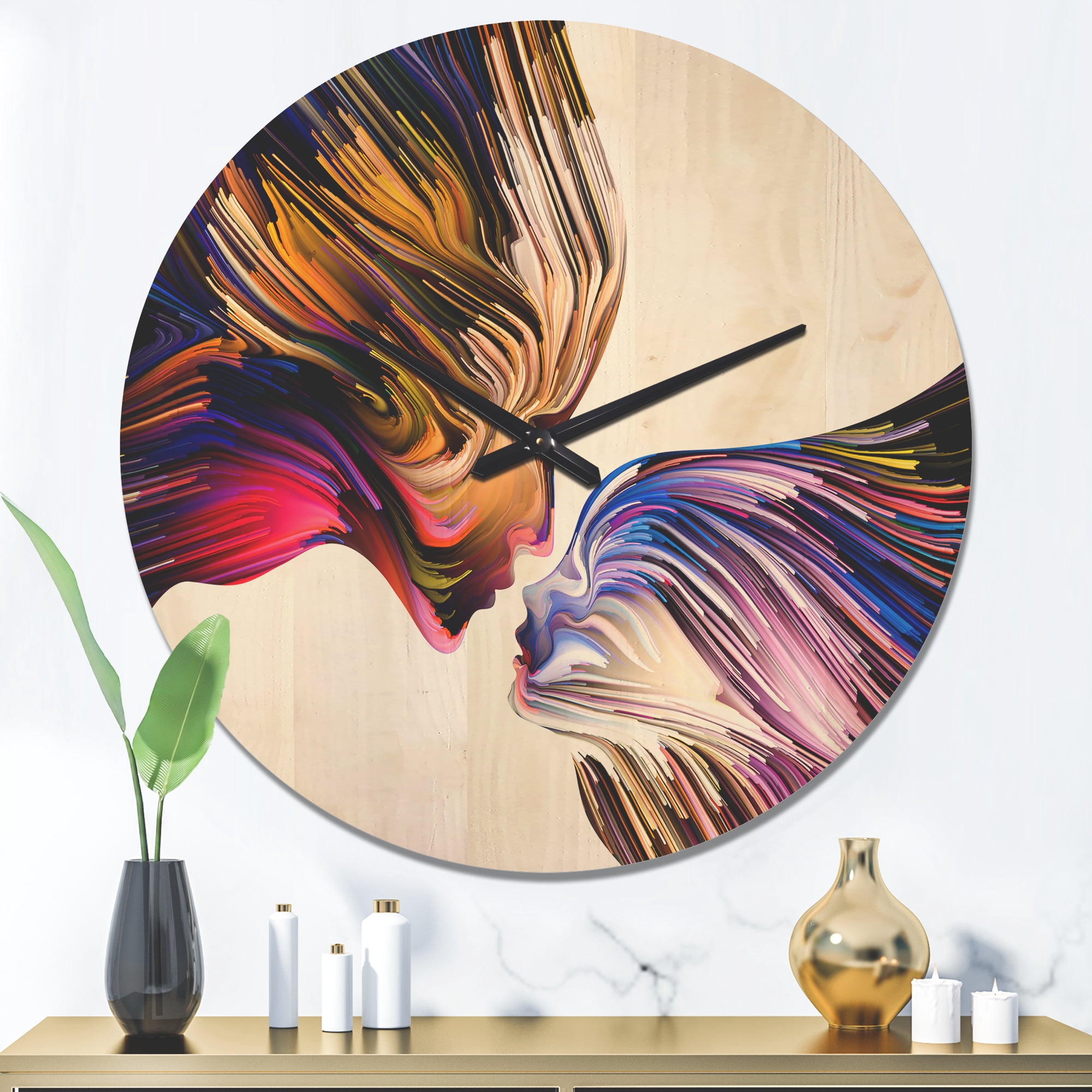 Designart 'Metaphorical Mind on White' Modern Wood Wall Clock