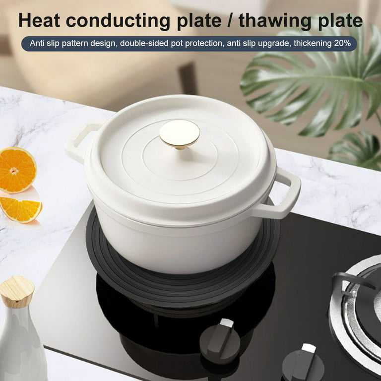 Qenwkxz 9.4 inch Aluminum Alloy Heat Diffuser Plate for GAS Stove Glass Cooktop -Food Defrosting Tray Kitchen Flame Guard Simmer Plate Double-Sided
