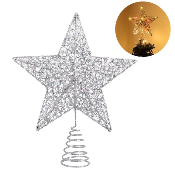 Star Christmas Tree Topper with Multicolor LED Lights, 25x30cm, Festive Holiday Decoration for Christmas Parties