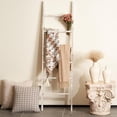 thumbnail image 6 of Blanket Ladder for The Living Room 6-Tier, Wooden Decorative Quilt Holder for Bed Room, Wall-Leaning Towel Rack for Bathroom，Rustic Farmhouse Ladders for Display. (White Wash), 6 of 13