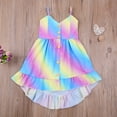 thumbnail image 4 of Xingqing Toddler Baby Girl Rainbow Printing Button Straps Ruffled Sling Sleeveless Skirt, 4 of 8