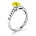 thumbnail image 3 of Gem Stone King 10K White Gold Canary Mystic Topaz Solitaire Engagement Ring for Women (0.80 Cttw, Oval 7X5MM, Gemstone Birthstone, Size 8), 3 of 4