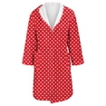 thumbnail image 4 of Women's Fleece Plush Robe Long Warm Plush Bathrobe Loungewear Jacket Printed Comfort Robe, 4 of 5