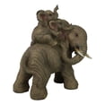 thumbnail image 3 of Safari Savanna Whimsical Elephant Father And 2 Calves On Piggyback Figurine 5"H, 3 of 9