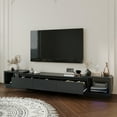 thumbnail image 6 of MONSLIPA Modern Entertainment Center with 3 Drawers, Deformable TV Stand with Open Storage for Living Room, Black, 6 of 7