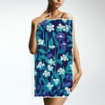 thumbnail image 4 of Small Floral Print on Dark Blue Background Face Towel Absorbent Hand Towels Bath Sport Gym, 4 of 5