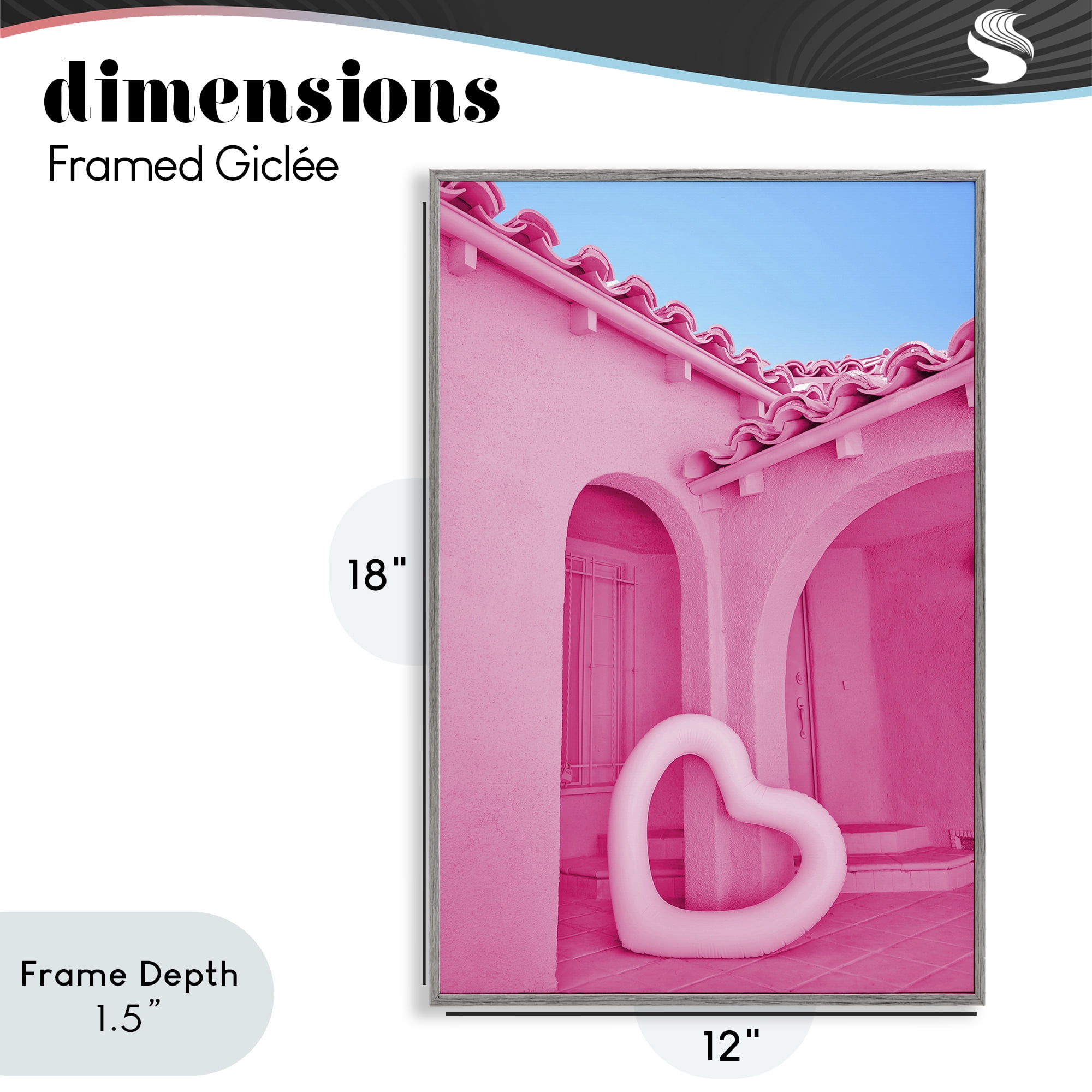 Stupell Industries Pink Pop Heart at Villa Gray Framed Giclee Art, design by LISH Creative