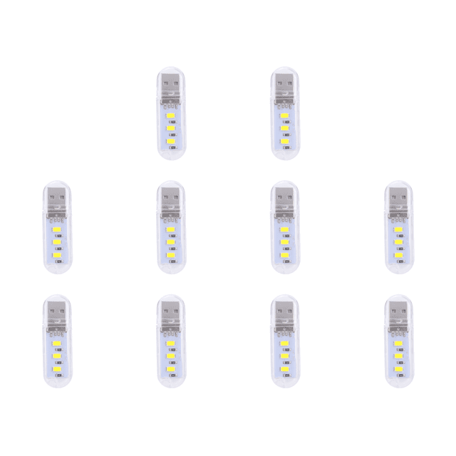 WDOplteas Mini Lámpara Lectura Brillante Libro USB Portátil para PC Portátil (blanco 3LED)