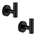 thumbnail image 2 of 2 piezas Gancho para toalla Gancho para bata de baño Gancho de acero inoxidable Percha pesada para puerta Toalla Bata Campana Armario Baño Esponja Gancho de pared Dormitorio Cocina Hotel Piscina, Neg, 2 of 3