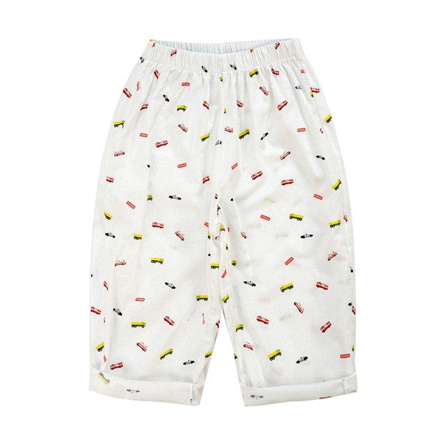 MIASHUI Pantalons pour Filles Mode Décontractée Pantalons Imprimés Enfants Taille Élastique Bas Amples, Blanc, 6-8 Ans