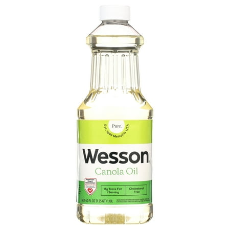 Wesson Pure Canola Oil  0g Trans Fat  Cholesterol Free  40 fl oz