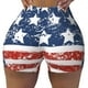 thumbnail image 2 of Balery USA Colors Stripes1 Pantalones cortos de entrenamiento estampados para mujer, sin costuras, ajustados, para gimnasio, yoga, correr, deportes, ejercicio activo, fitness.-Medium, 2 of 8