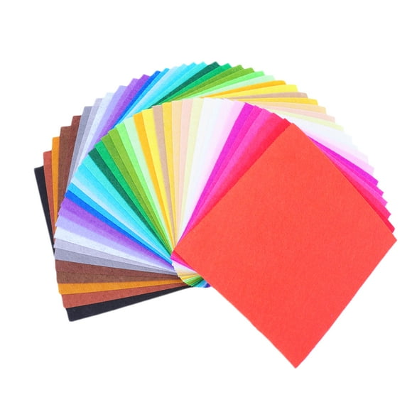40 láminas de fieltro de colores de 15 x 15 cm para manualidades, tela no tejida con reverso adhesivo, multiusos, para manualidades (40 colores)