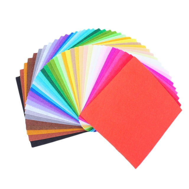 BRIGHTFUFU 40 piezas 15x15 CM DIY hojas de fieltro coloridas tela no tejida hojas traseras adhesivas multiuso tela de fieltro DIY para hacer manualidades (40 colores)