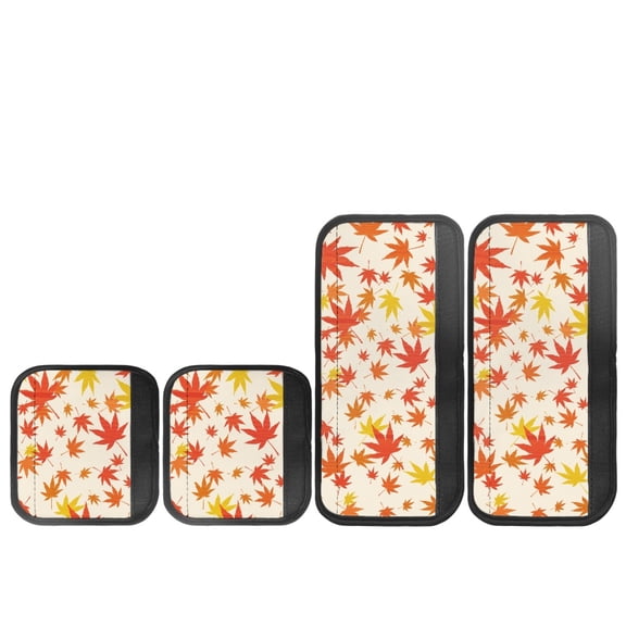 FUIALDOLG Waterproof Anti-Skid Door Handle Covers with Autumn Maple Leaf Design, Set of 4 Kitchen Appliance Protectors for Refrigerator Microwave Dishwasher